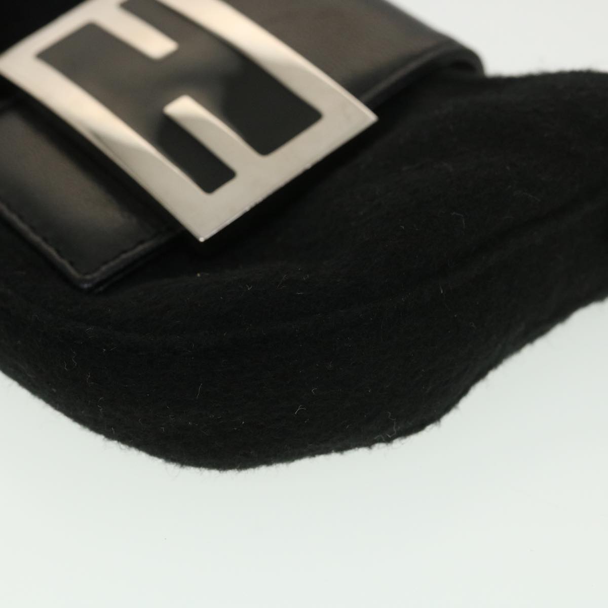 FENDI Mini Mamma Baguette Shoulder Bag Wool Black 39065