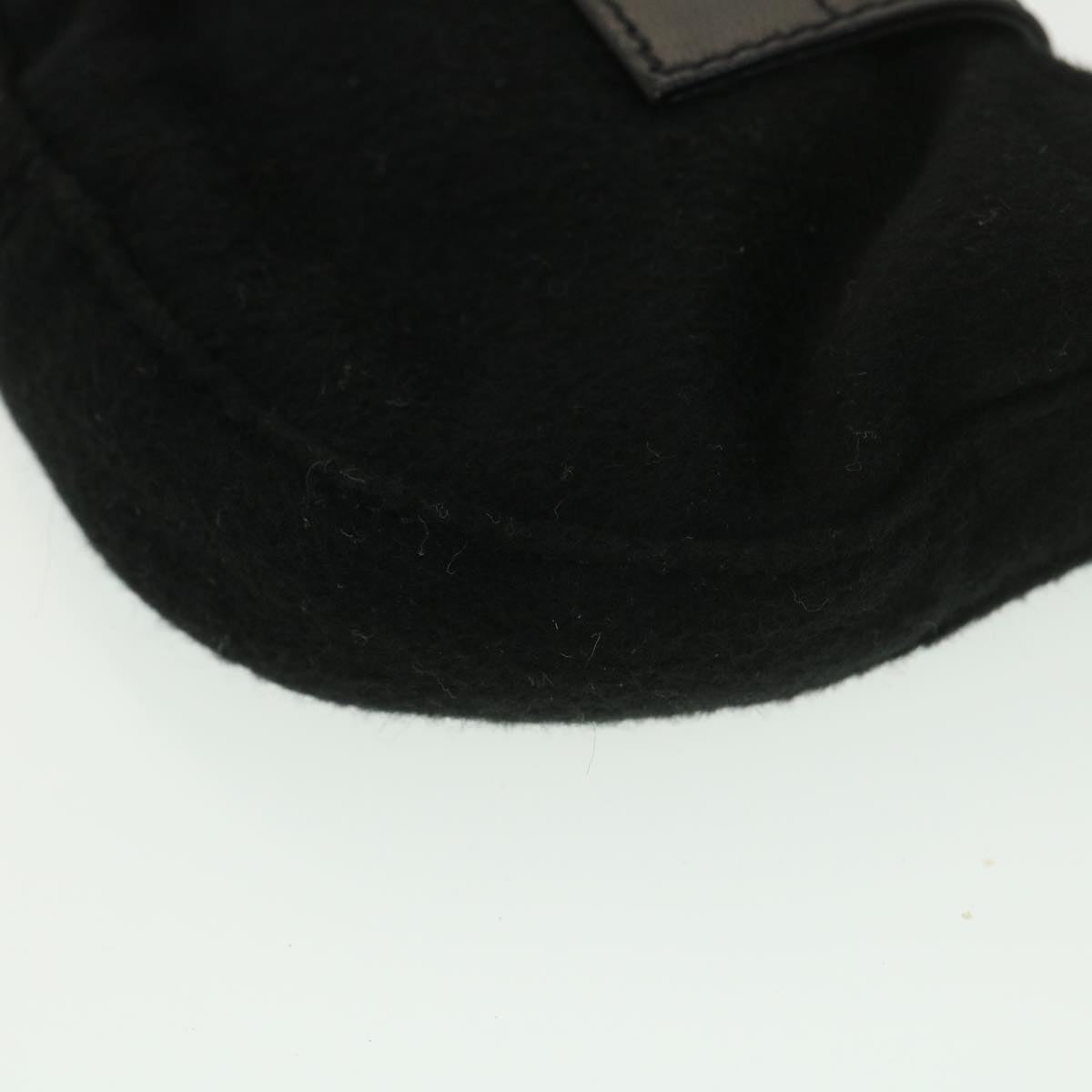 FENDI Mini Mamma Baguette Shoulder Bag Wool Black 39065