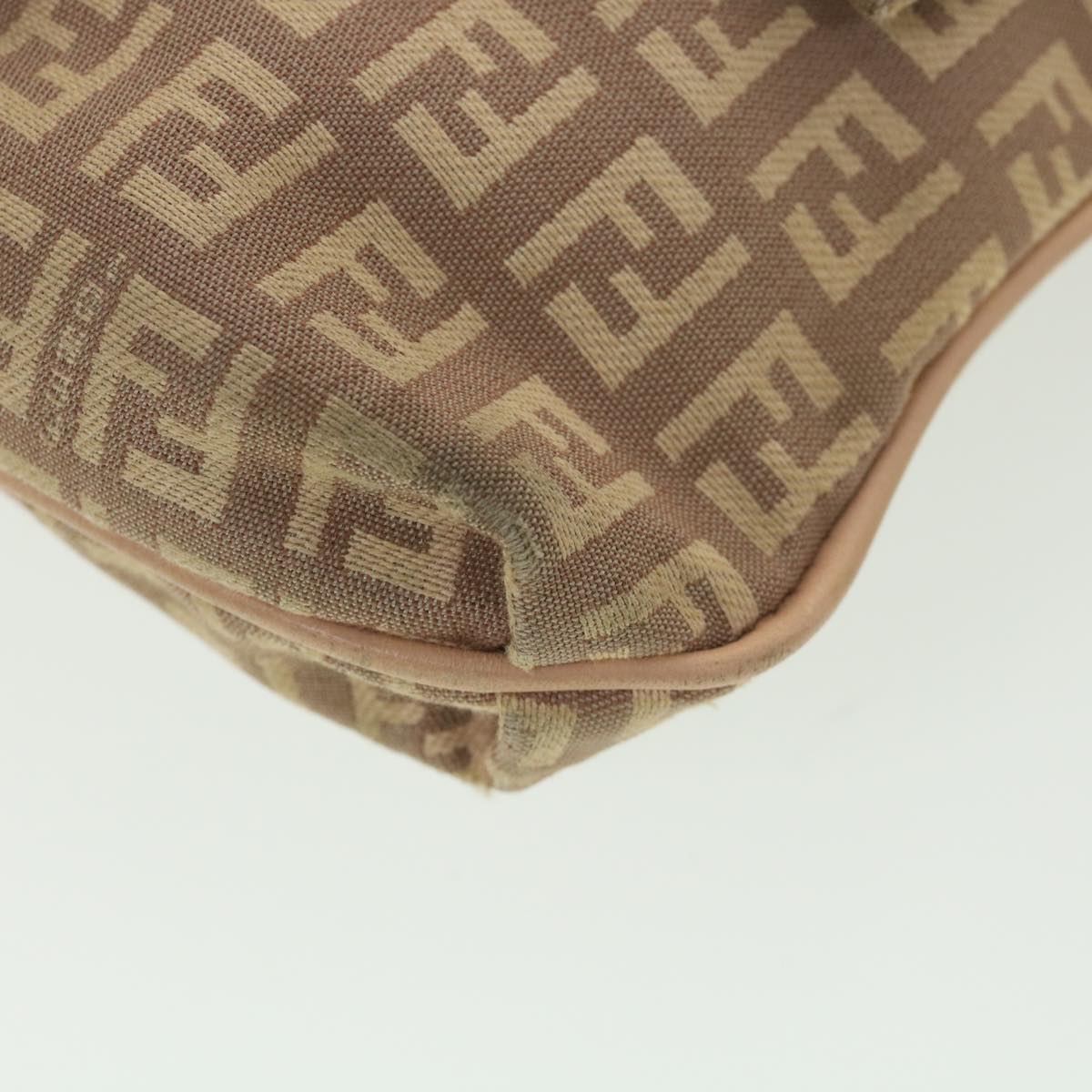 FENDI Zucchino Canvas Mamma Baguette Shoulder Bag Beige 39139