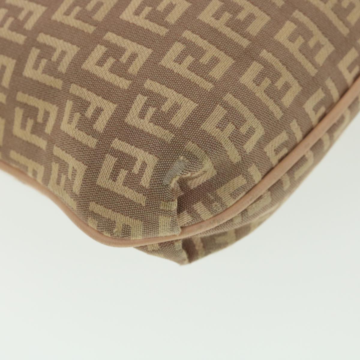 FENDI Zucchino Canvas Mamma Baguette Shoulder Bag Beige 39139