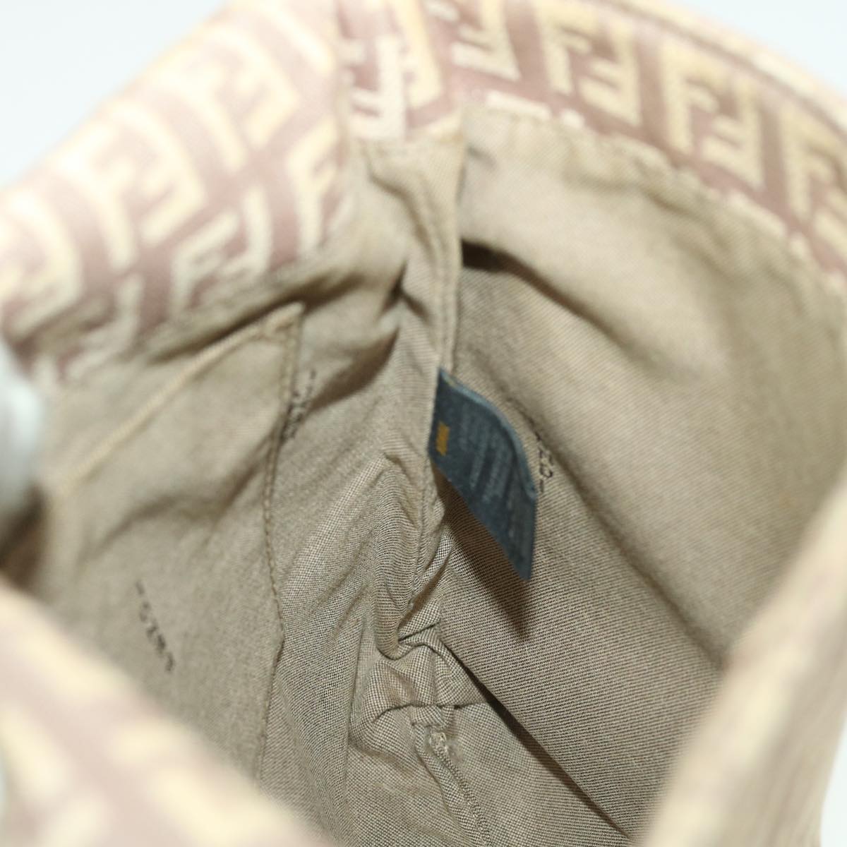 FENDI Zucchino Canvas Mamma Baguette Shoulder Bag Beige 39139