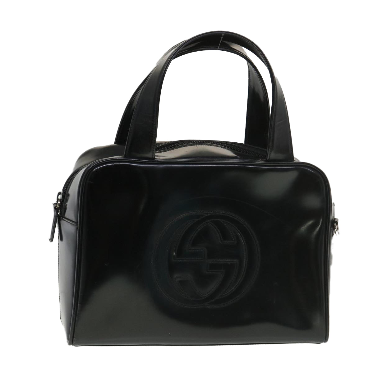 GUCCI Hand Bag Patent leather Black 00012740505 39143