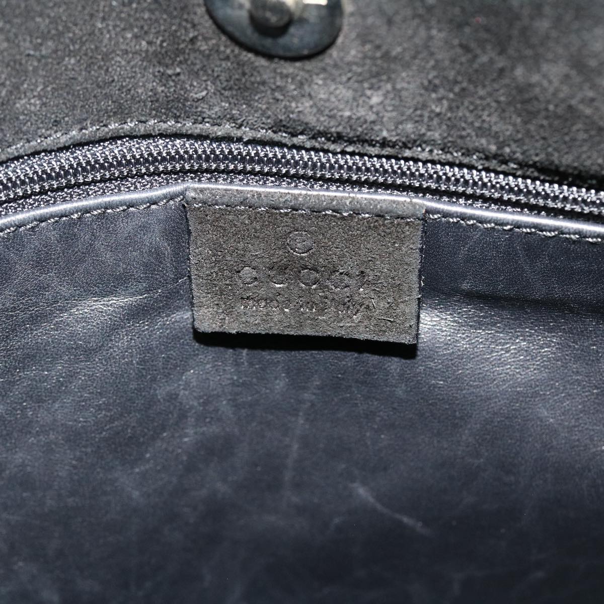 GUCCI Shoulder Bag Suede Black 002113 39171