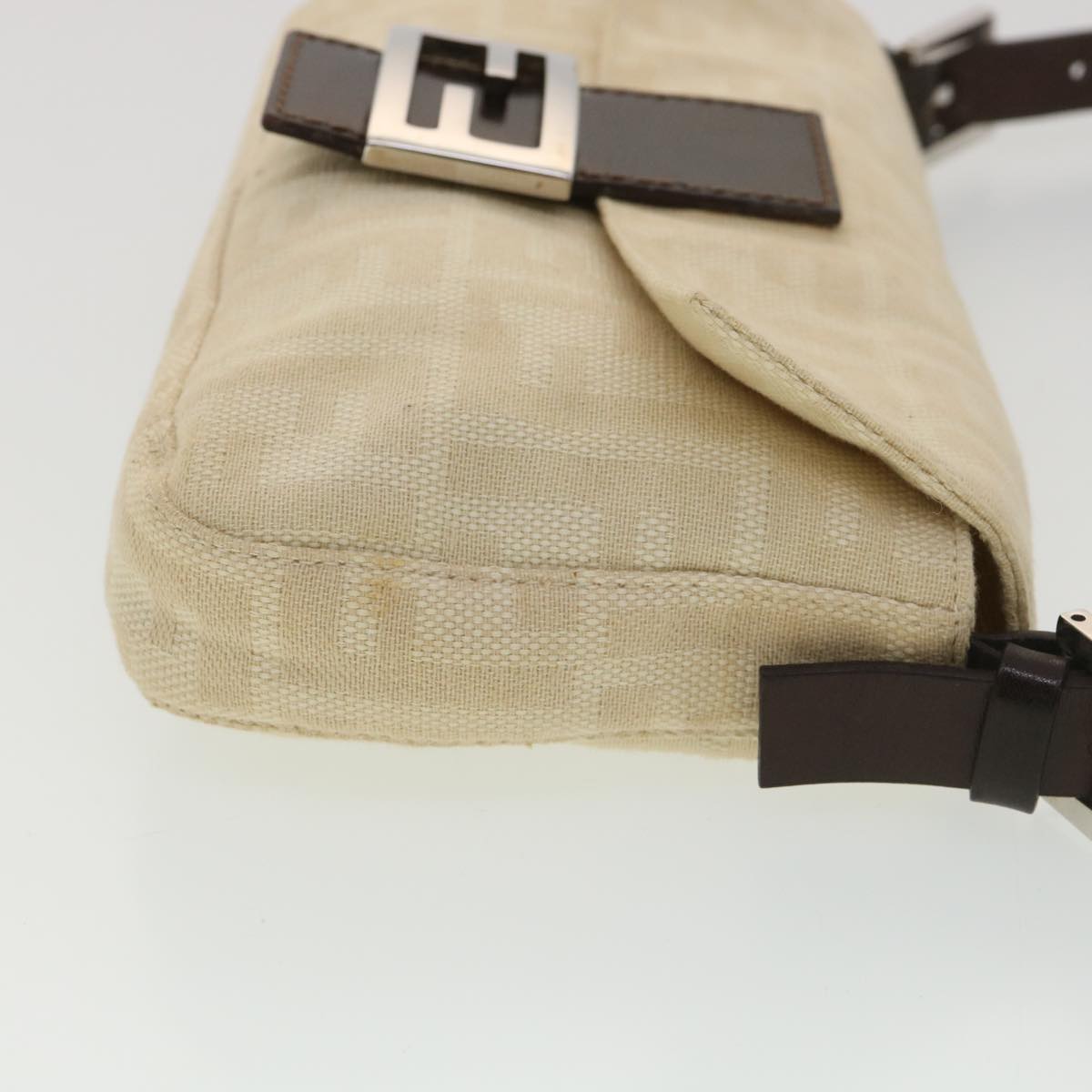FENDI Zucca Canvas Mamma Baguette Shoulder Bag Beige 2355 26424 008 39301