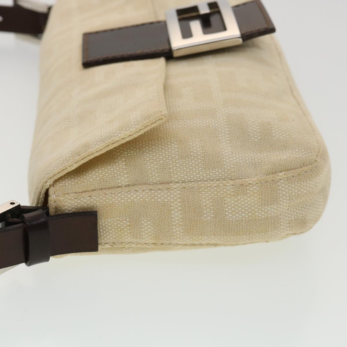 FENDI Zucca Canvas Mamma Baguette Shoulder Bag Beige 2355 26424 008 39301