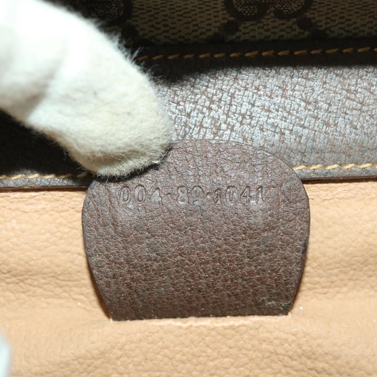 GUCCI GG Canvas Clutch Bag PVC Leather Beige 39307