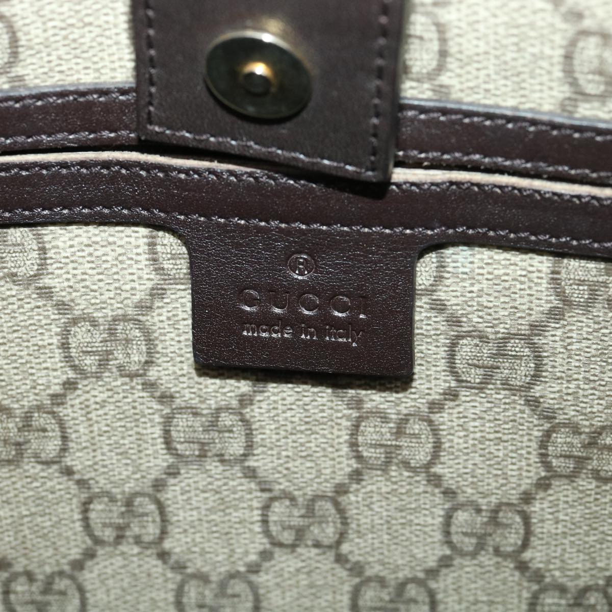GUCCI GG Canvas Hand Bag PVC Leather Beige 203521 39387