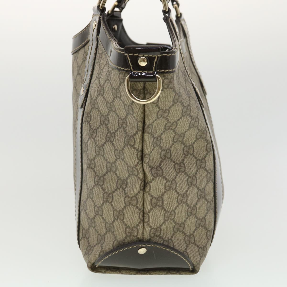 GUCCI GG Canvas Hand Bag PVC Leather Beige 203521 39387