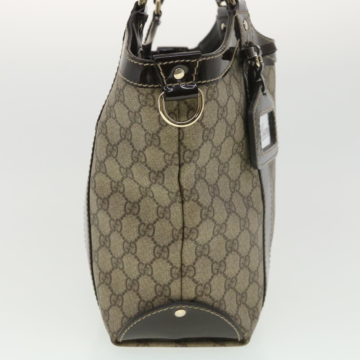 GUCCI GG Canvas Hand Bag PVC Leather Beige 203521 39387