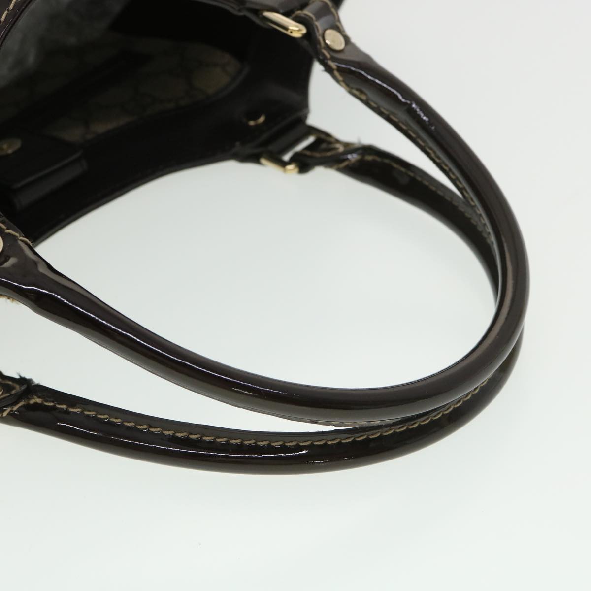 GUCCI GG Canvas Hand Bag PVC Leather Beige 203521 39387