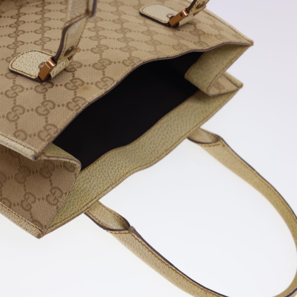 GUCCI GG Canvas Hand Bag Beige 124260 39453