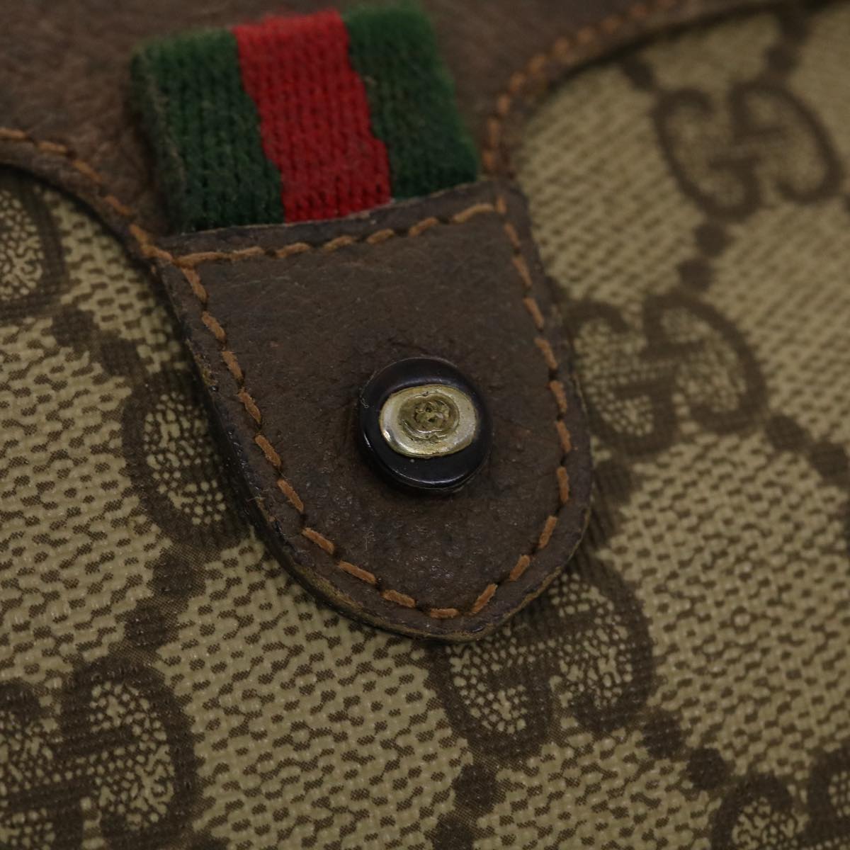 GUCCI GG Canvas Web Sherry Line Shoulder Bag Beige Red Green 39454