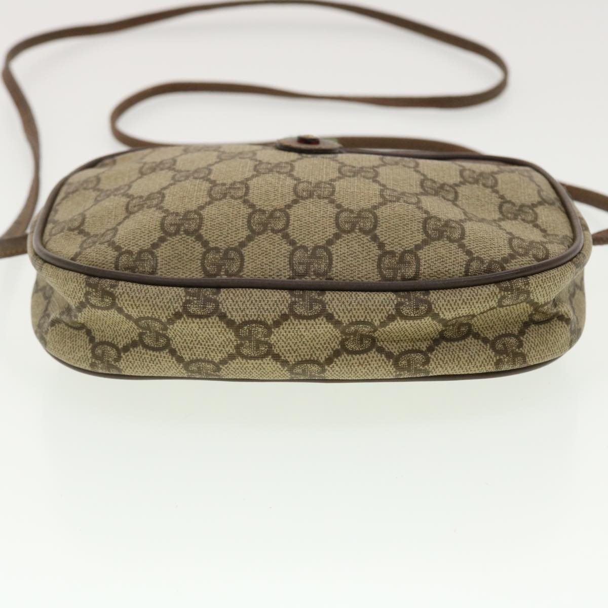 GUCCI GG Canvas Web Sherry Line Shoulder Bag Beige Red Green 39454