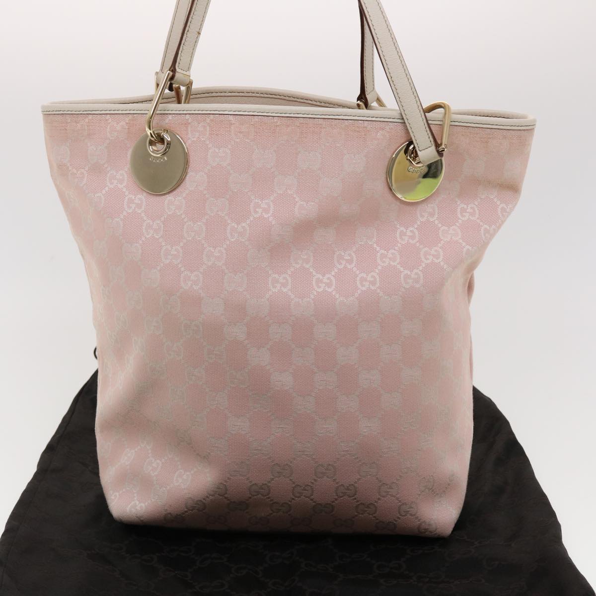 GUCCI GG Canvas Shoulder Bag Pink 120836 39455