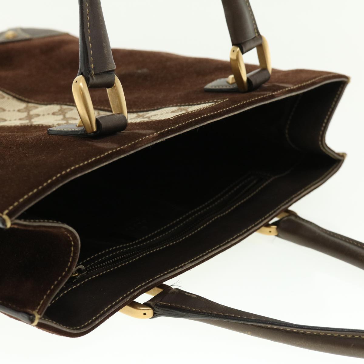 GUCCI GG Canvas Hand Bag Beige Brown 120898 39458