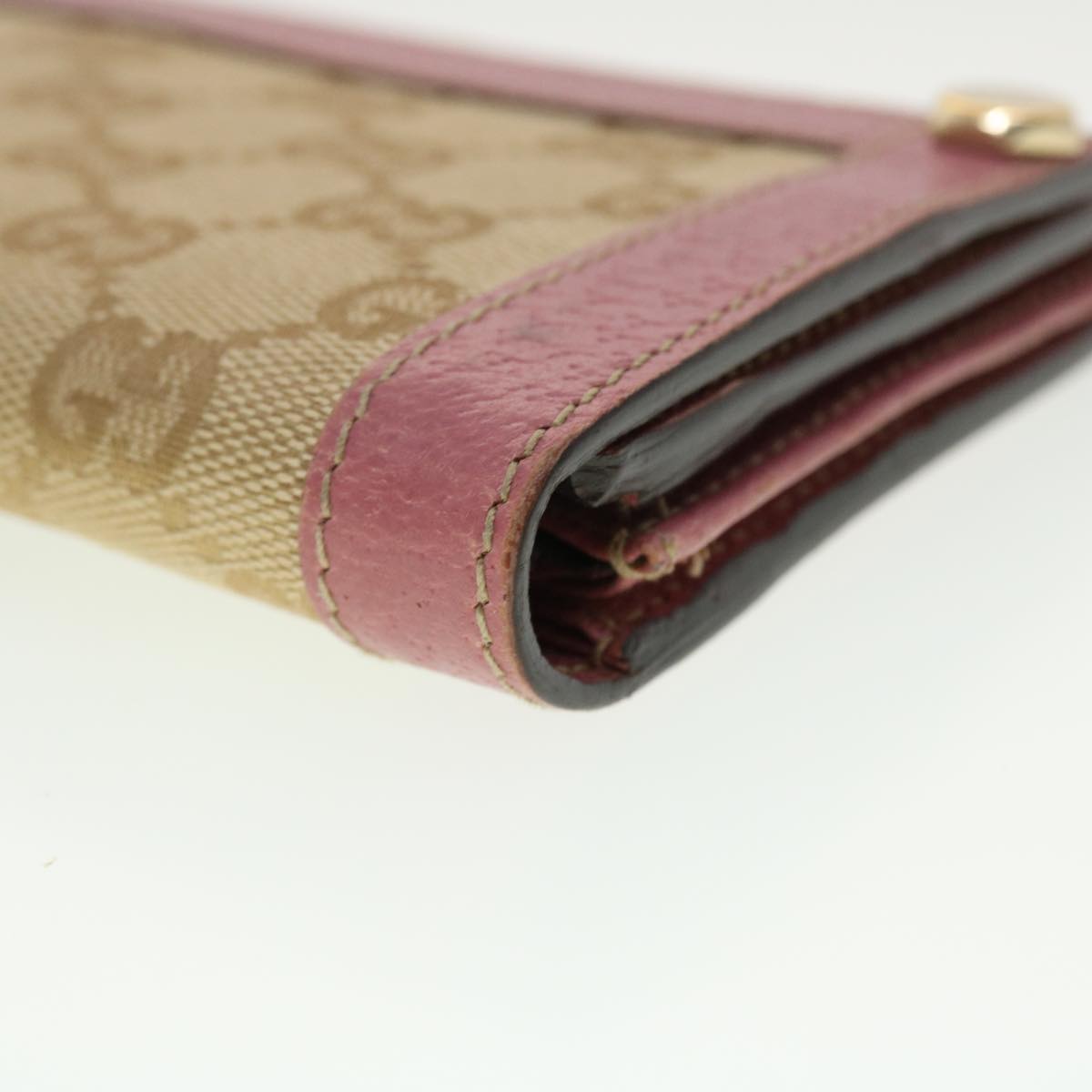 GUCCI GG Canvas Long Wallet Beige Pink 154168 39495