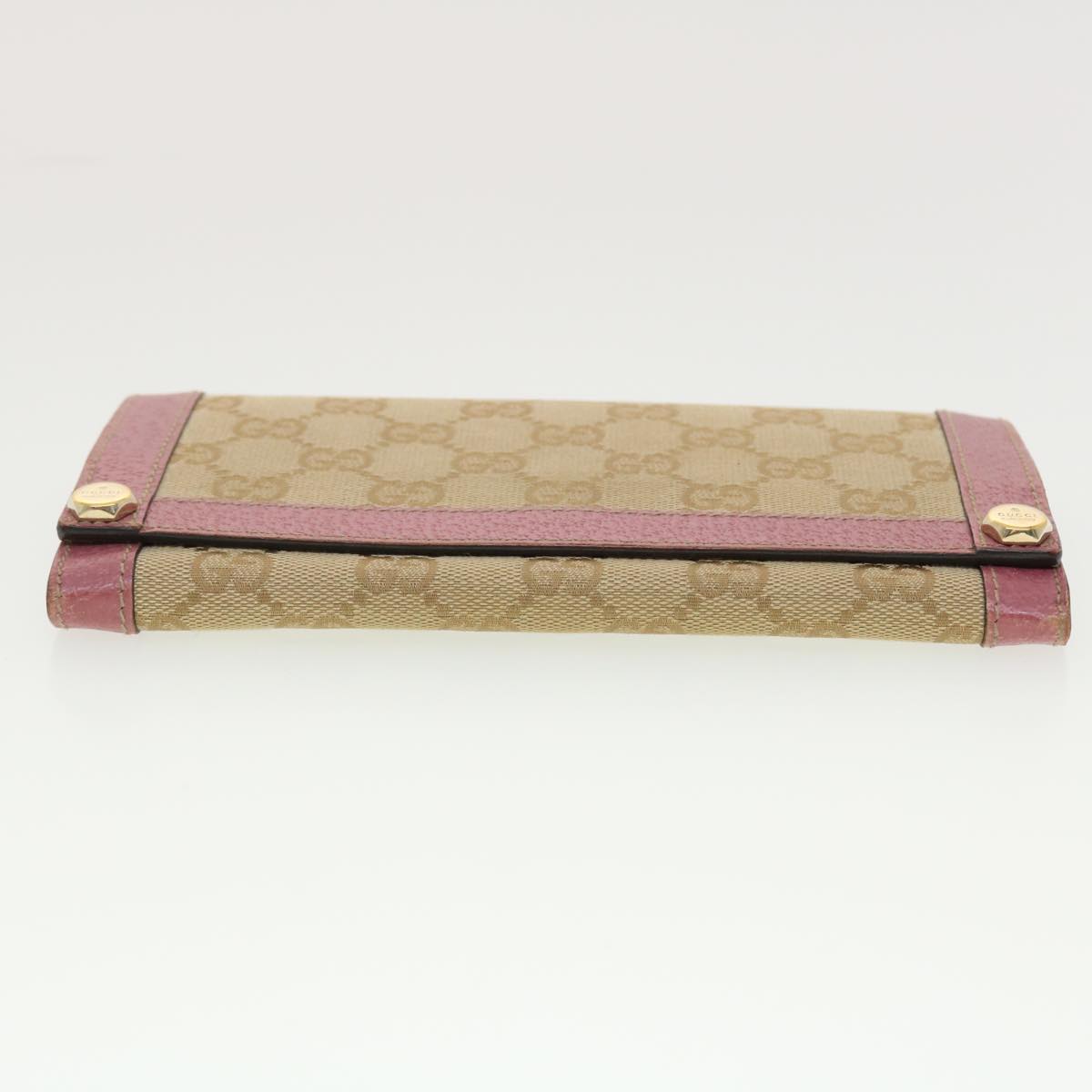 GUCCI GG Canvas Long Wallet Beige Pink 154168 39495
