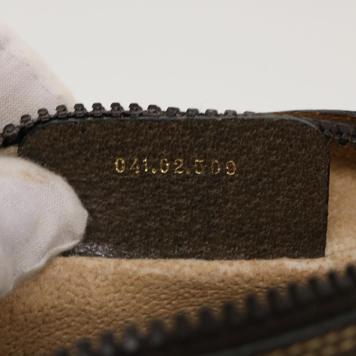 GUCCI Web Sherry Line GG Canvas Shoulder Bag PVC Leather Beige Green 39955