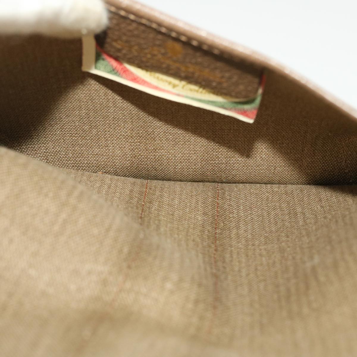 GUCCI Web Sherry Line GG Canvas Pouch PVC Leather Beige Green Red 39966