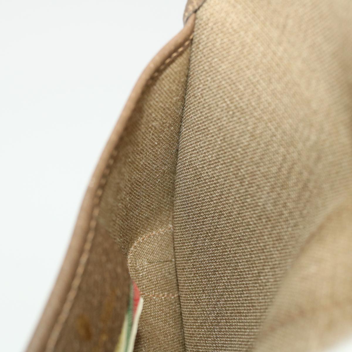 GUCCI Web Sherry Line GG Canvas Pouch PVC Leather Beige Green Red 39966