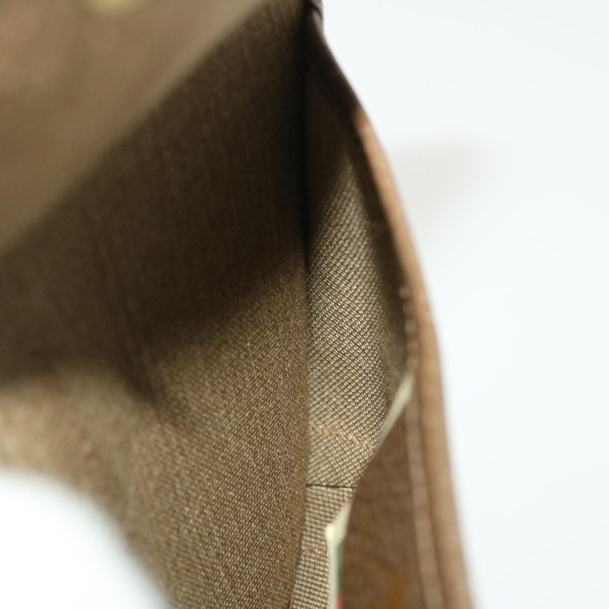 GUCCI Web Sherry Line GG Canvas Pouch PVC Leather Beige Green Red 39966