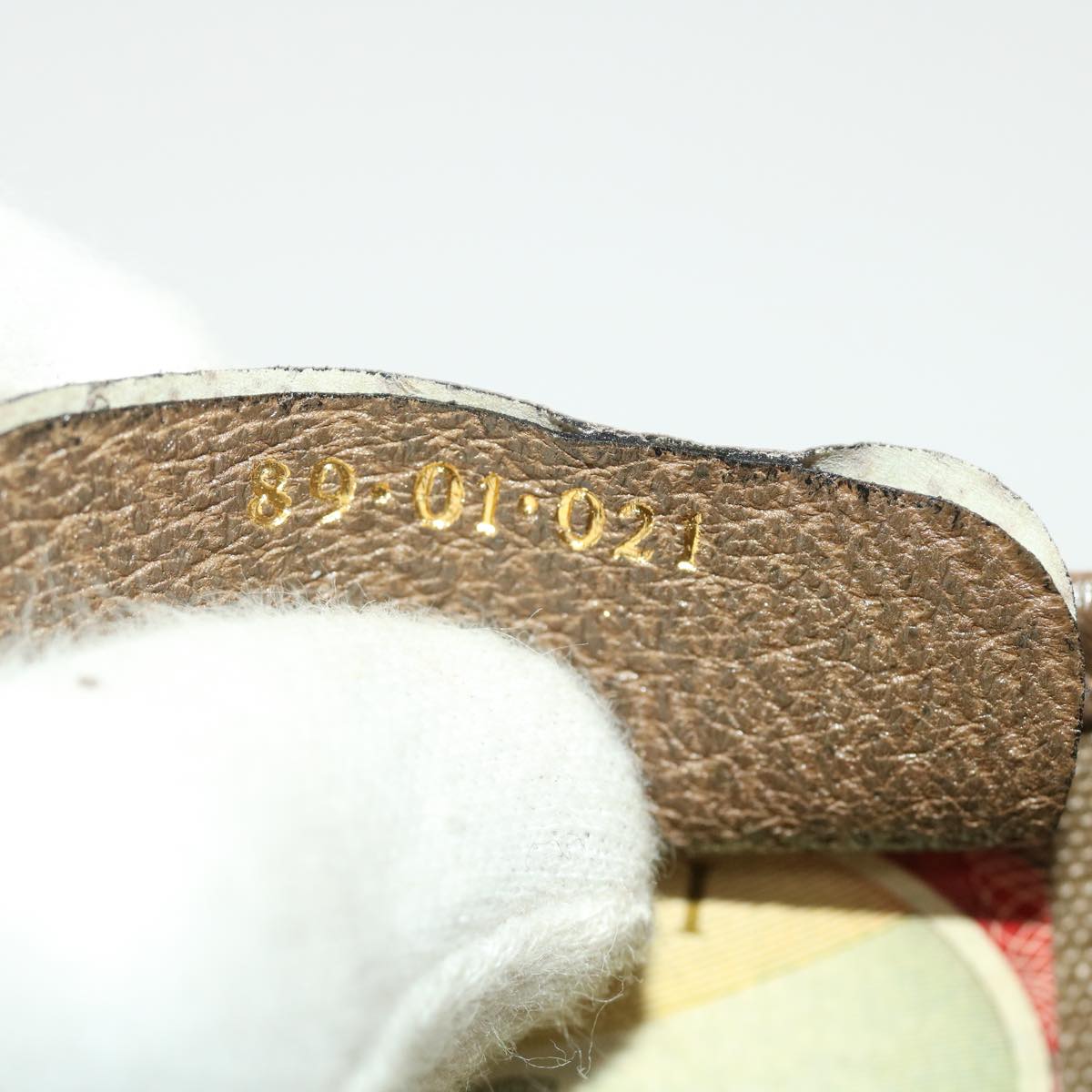 GUCCI Web Sherry Line GG Canvas Pouch PVC Leather Beige Green Red 39966