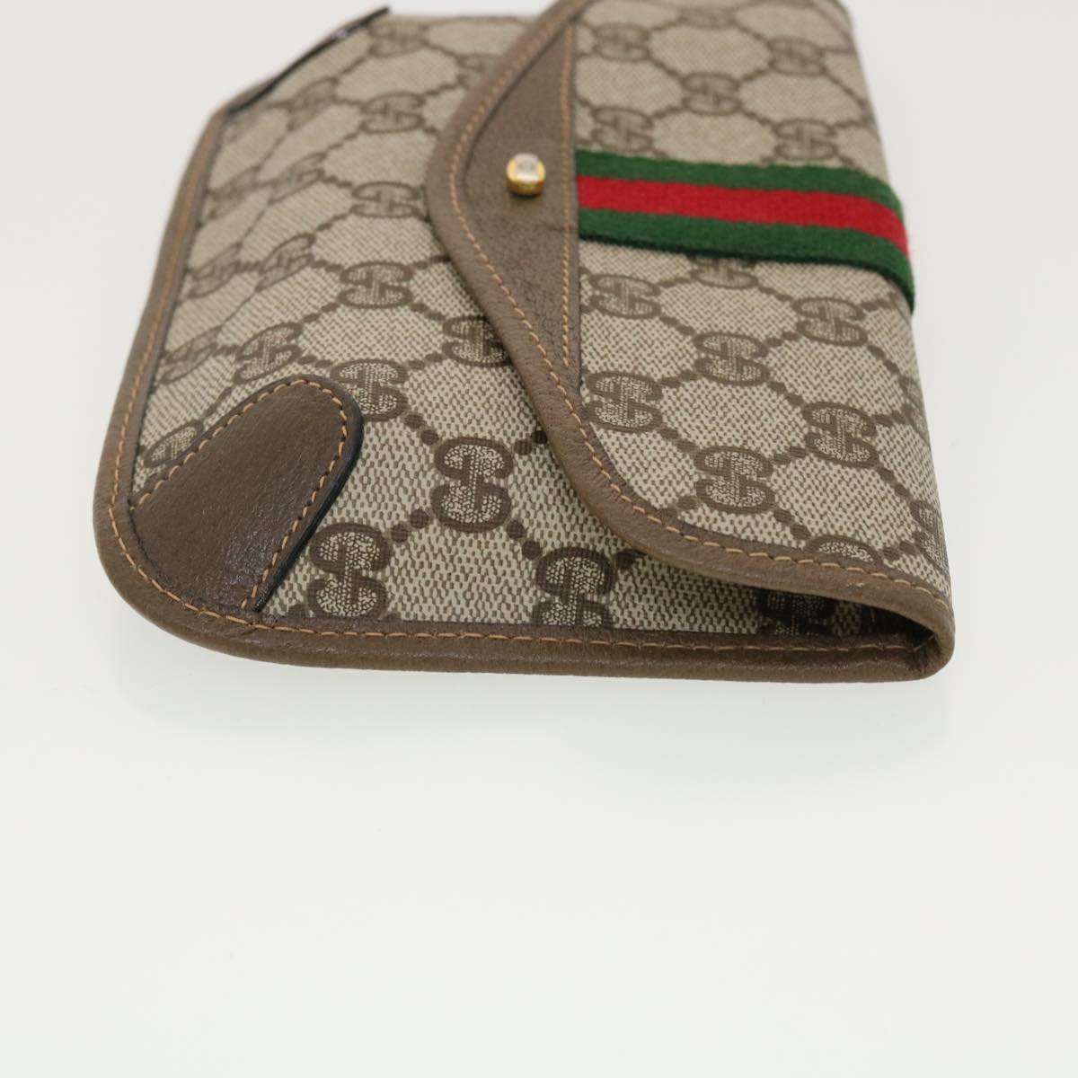 GUCCI Web Sherry Line GG Canvas Pouch PVC Leather Beige Green Red 39966