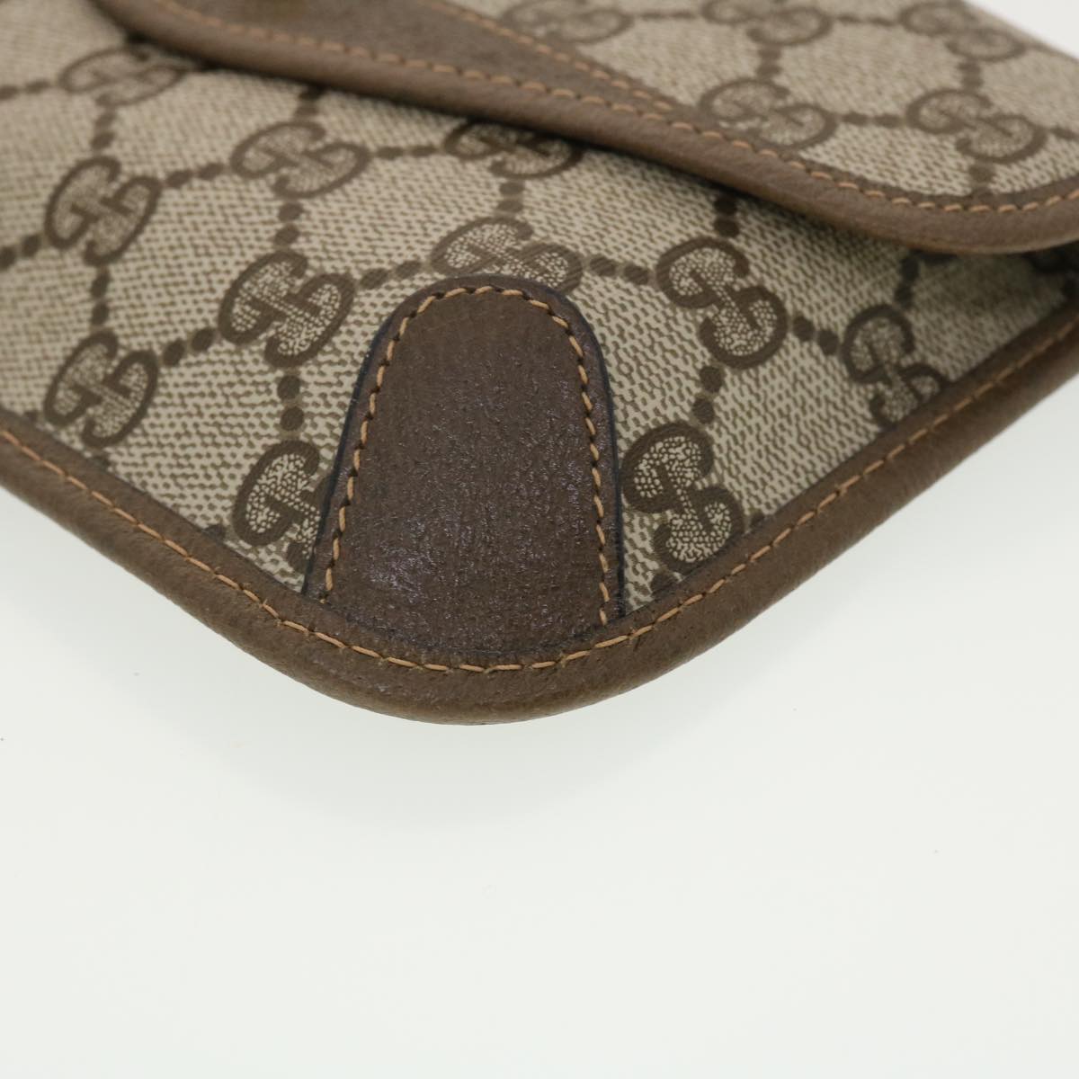 GUCCI Web Sherry Line GG Canvas Pouch PVC Leather Beige Green Red 39966