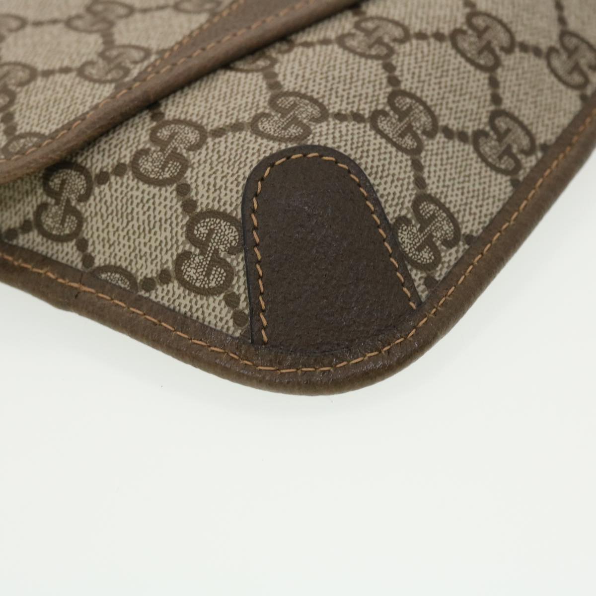 GUCCI Web Sherry Line GG Canvas Pouch PVC Leather Beige Green Red 39966