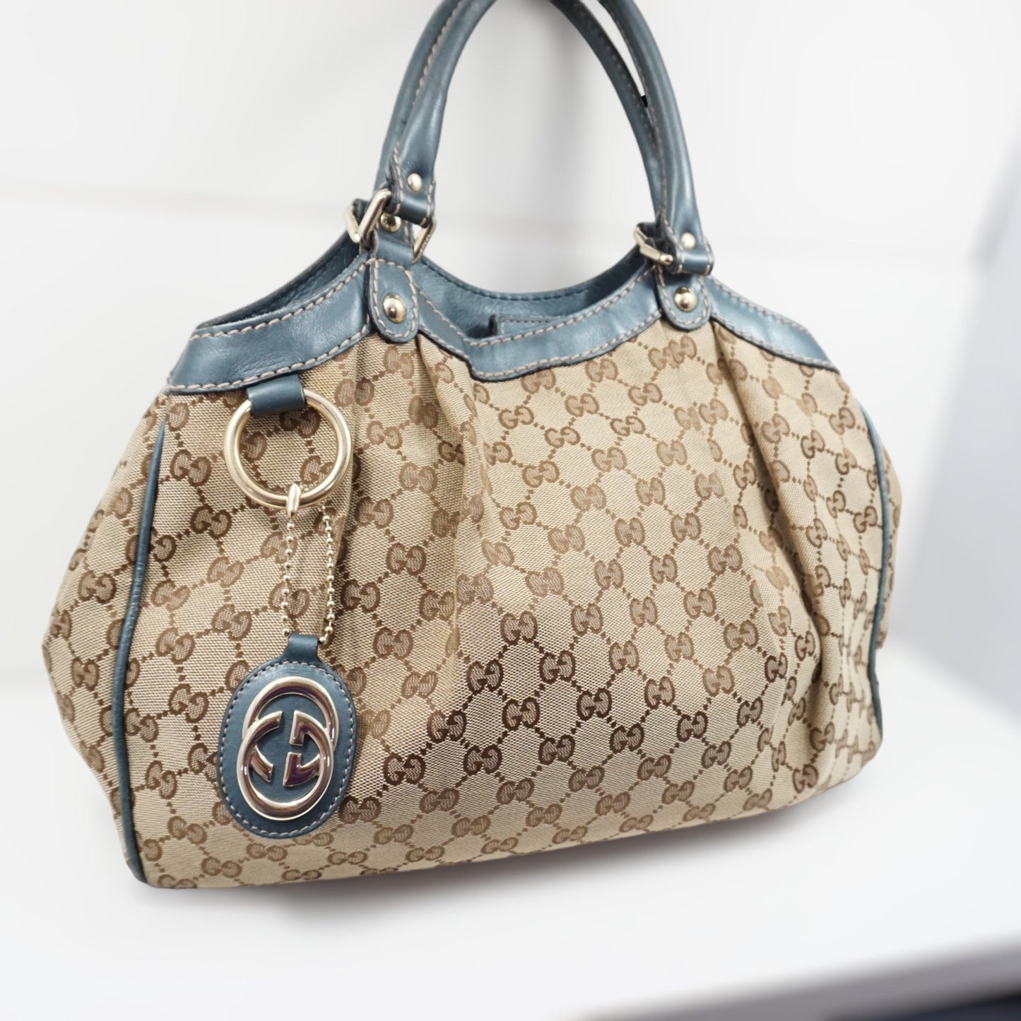Gucci Skuldertaske BlÃƒÆ’Ã‚Â¥ LÃƒÆ’Ã‚Â¦der