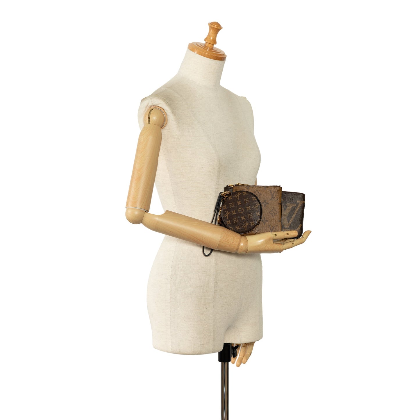 Brown Louis Vuitton Monogram Reverse Giant Trio Pouch