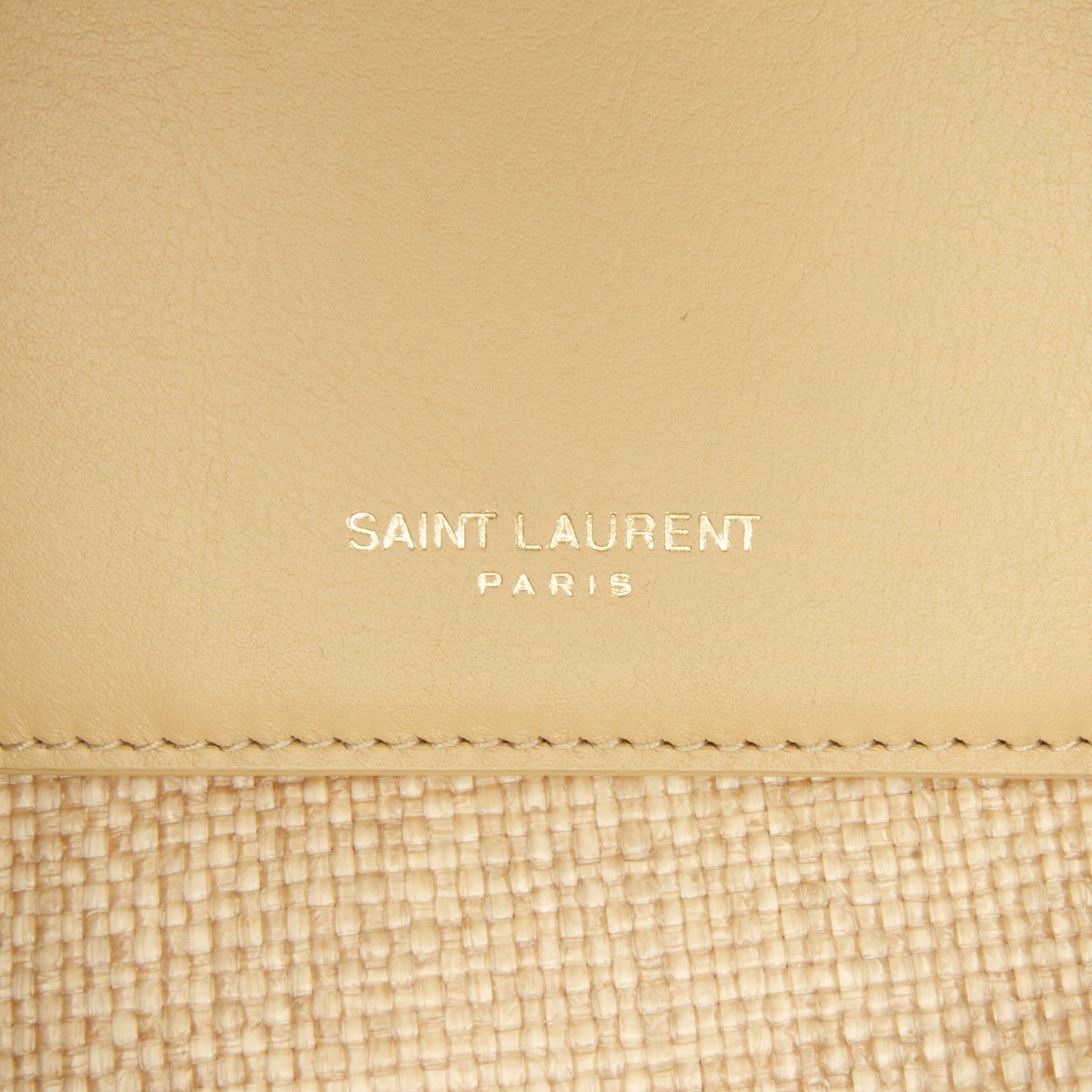 Yves Saint Laurent Uptown Wallet on Chain Brown Raffia