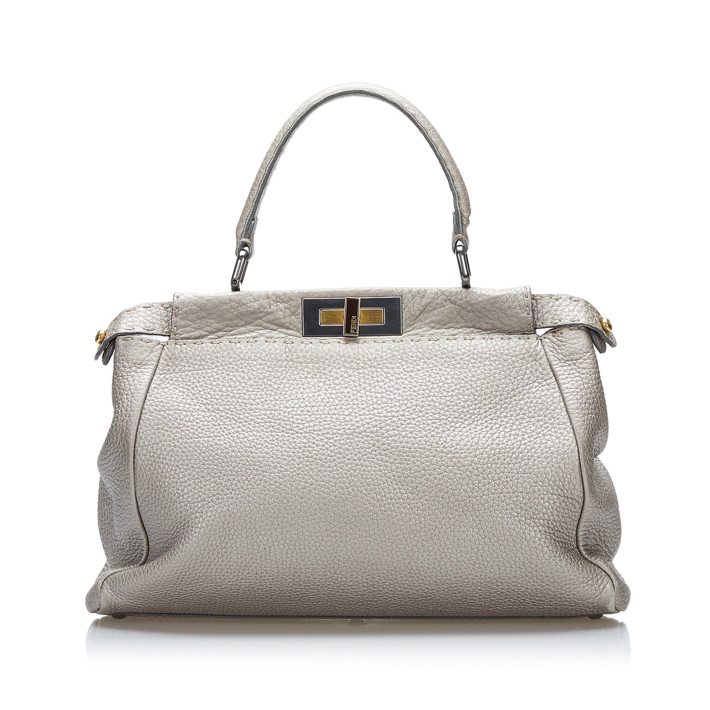 Fendi Selleria Peekaboo Handbag Silver
