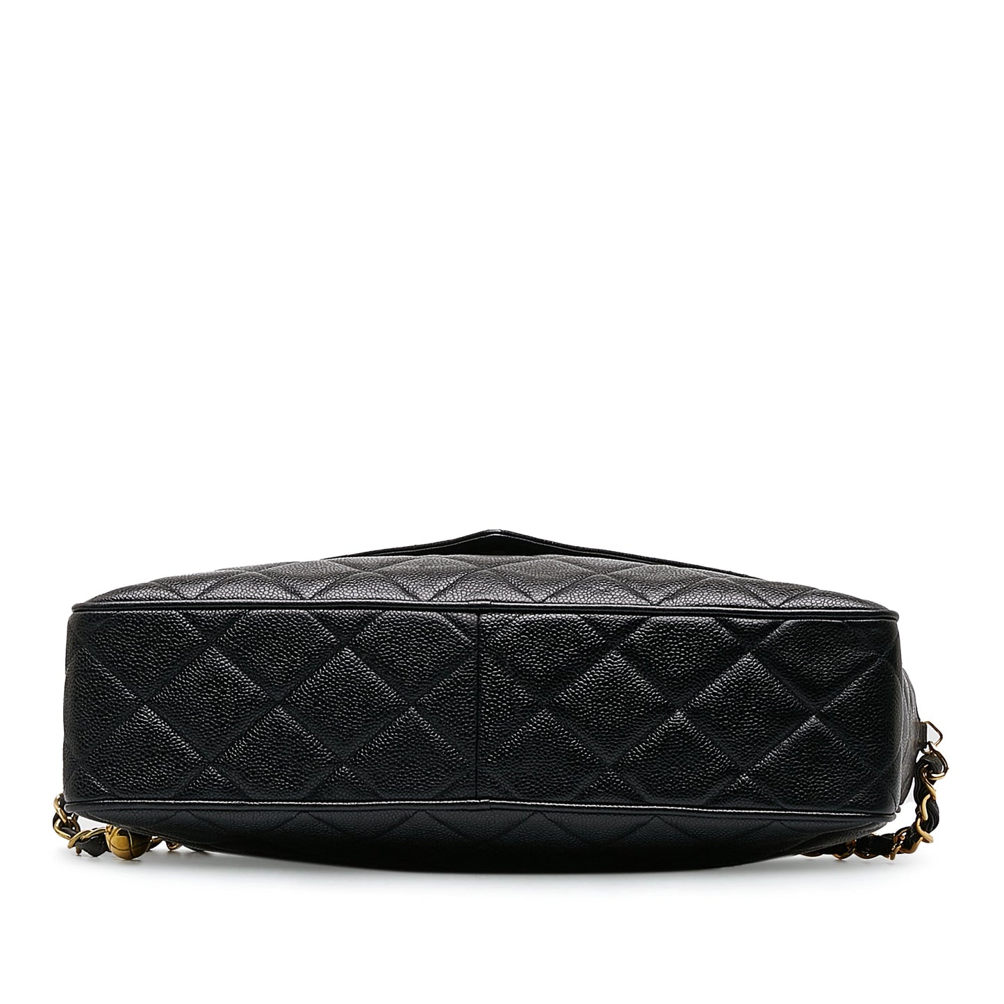 Chanel CC Chain Shoulder Bag Black Caviar Gold