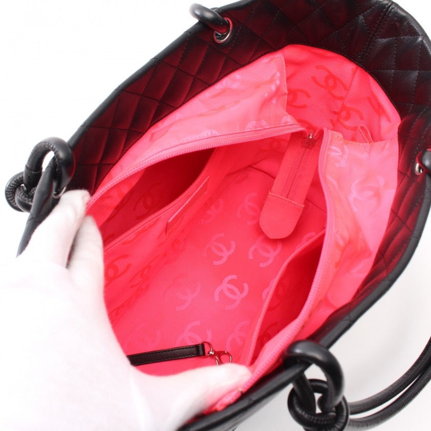 Large Ligne Cambon Bucket Bag, Black, Leather