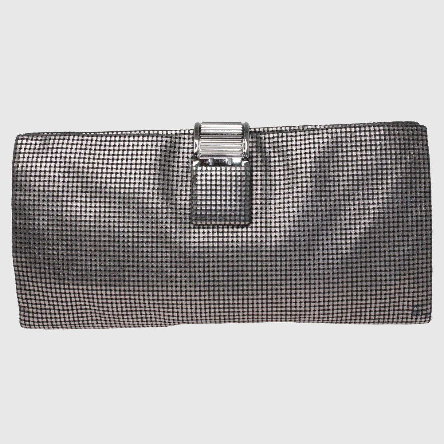 Metallic Silver Laser Etched Clutch