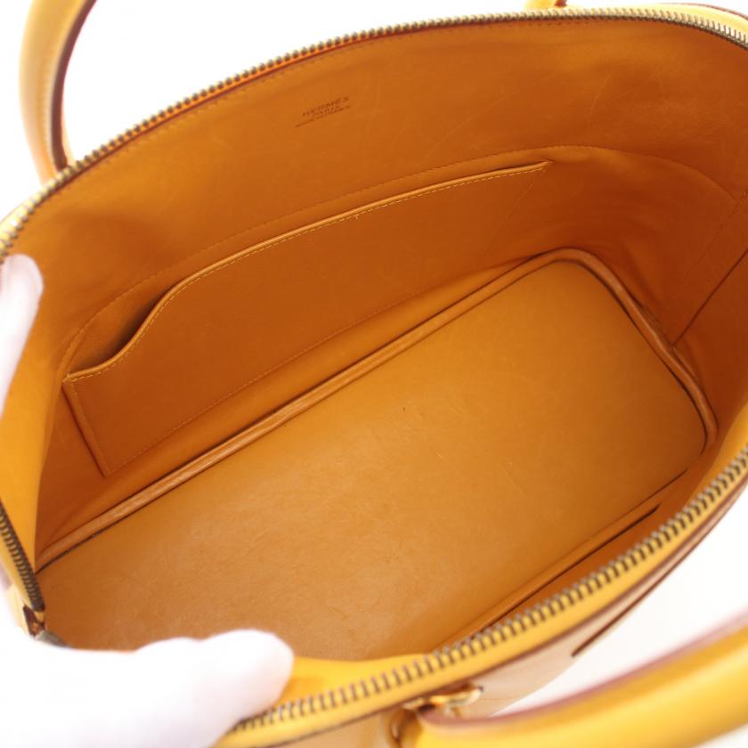 HermÃƒÆ’Ã‚Â¨s Bollide 35 Cushbel Handbag 2way Bag Leather Yellow