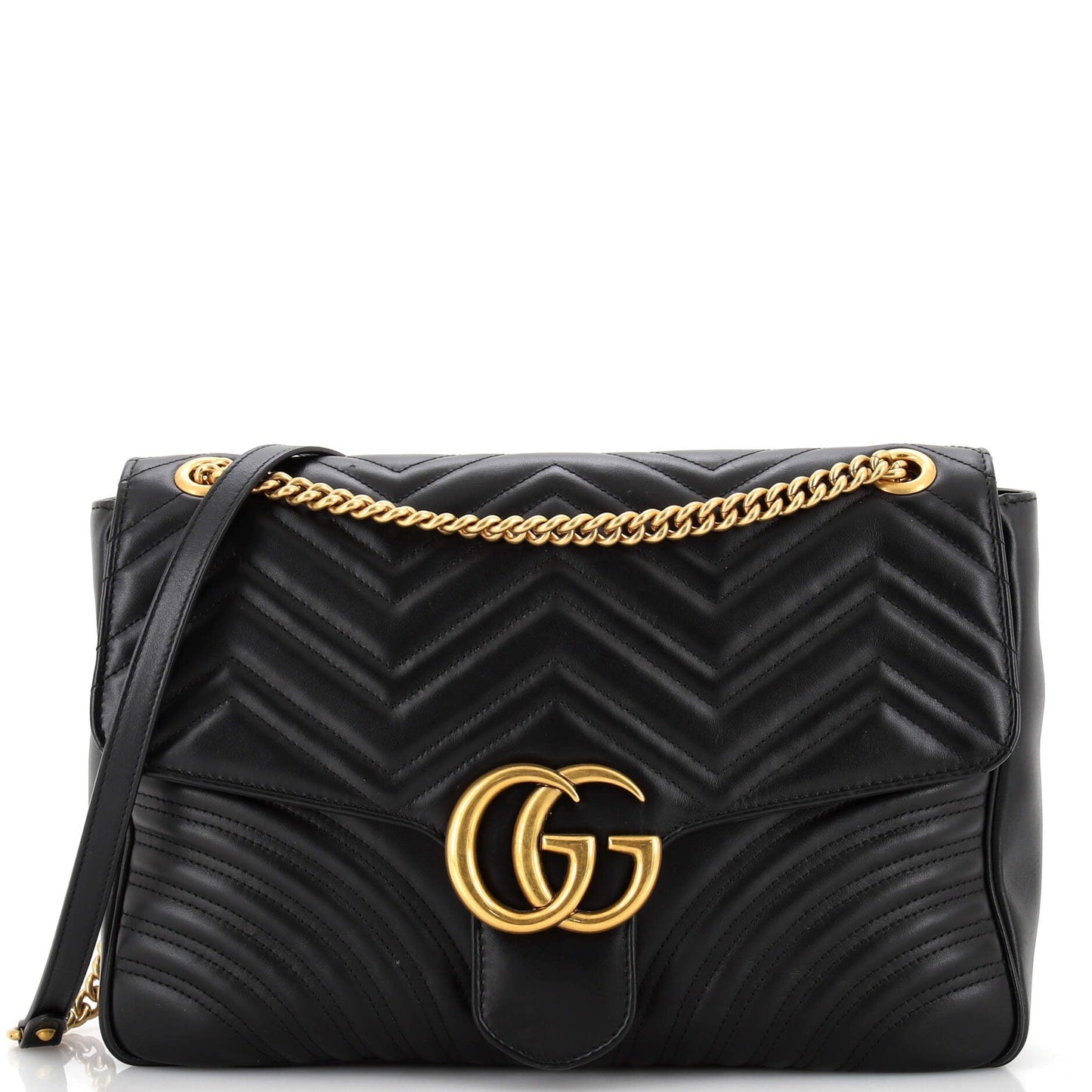 GG Marmont Flap Bag Matelasse Leather Large