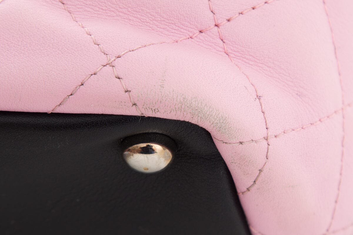 Chanel Vintage Pink and Black Small Linge Cambon Handbag