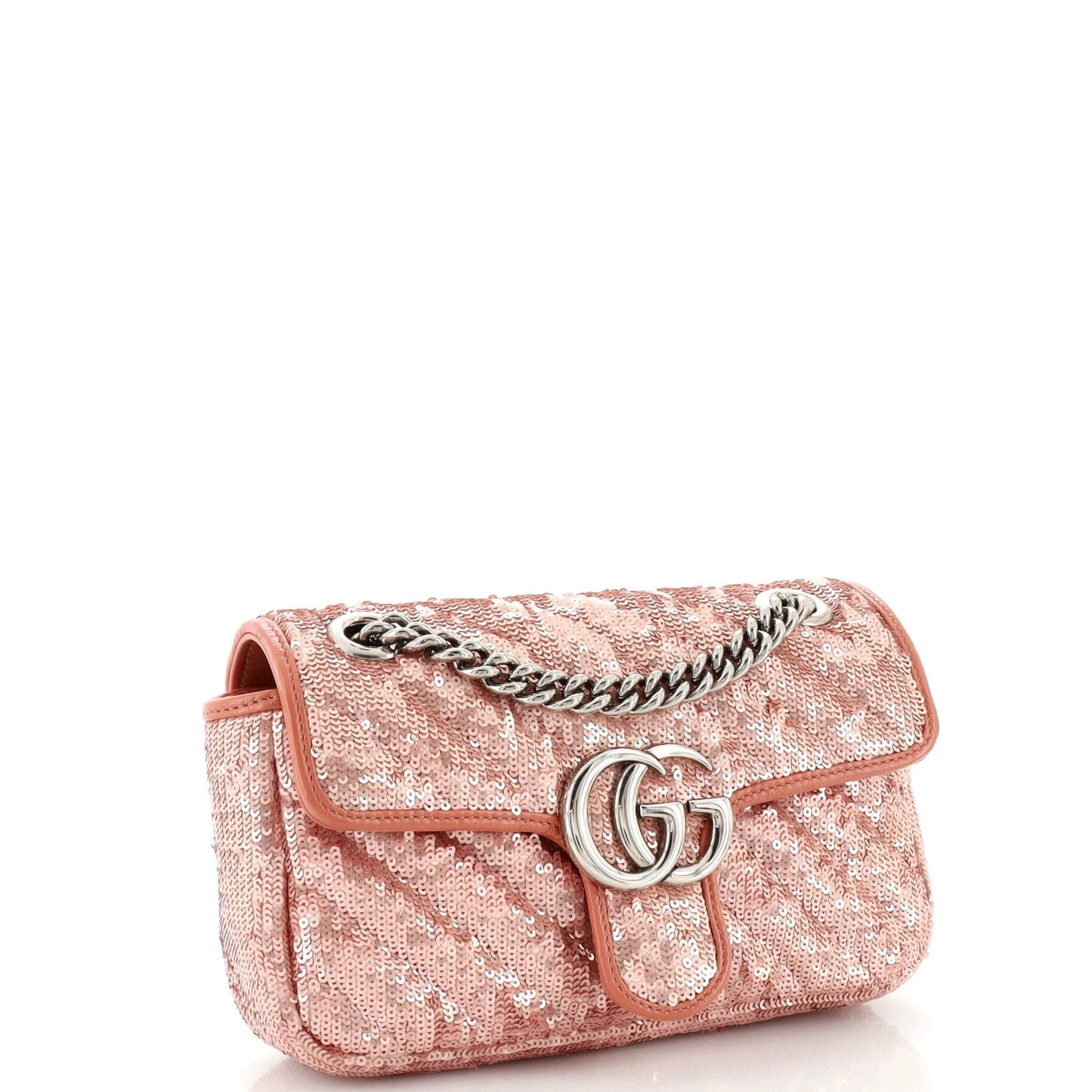 GG Marmont Flap Bag Diagonal Quilted Sequins Mini
