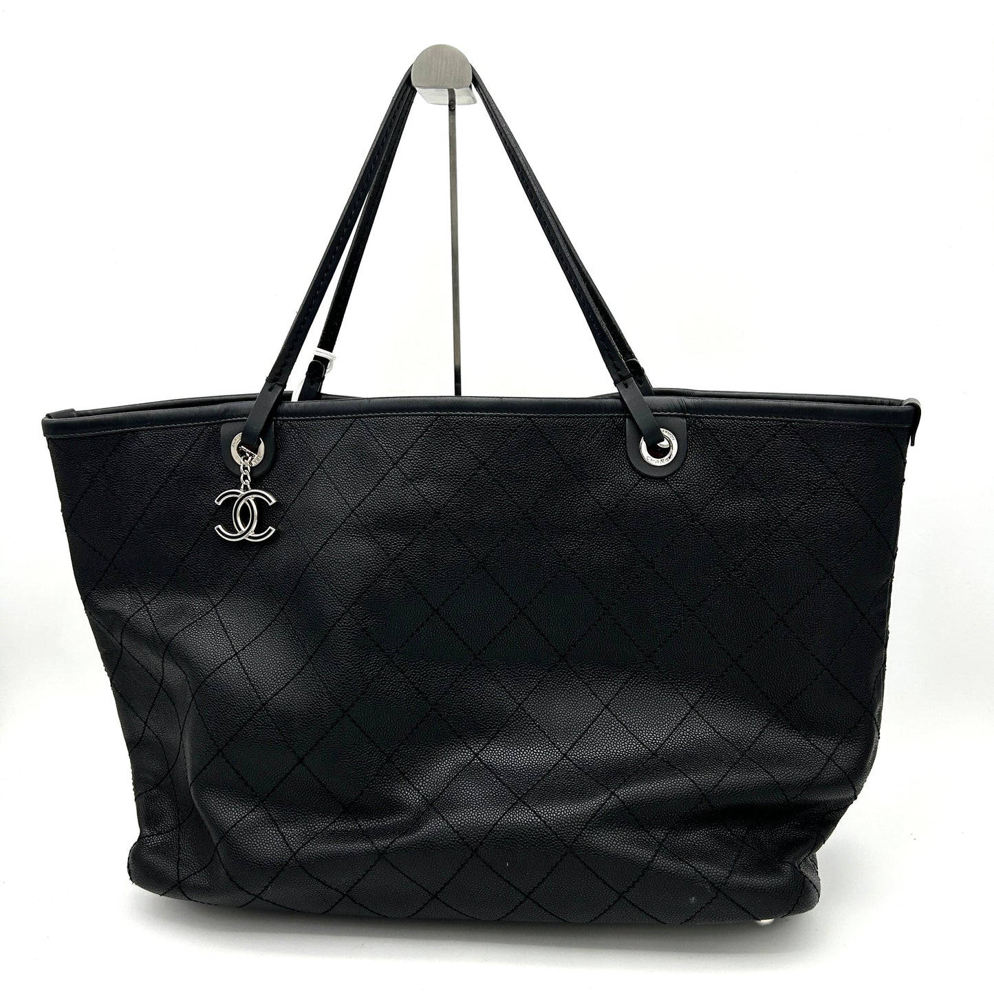 Chanel Grained Calfskin Large Shopping Fever Tote Black LA26298