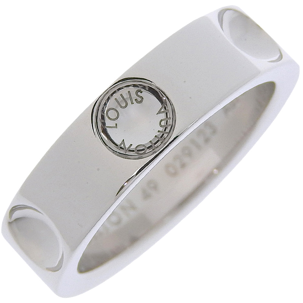 Louis Vuitton Pittburg 9.5 Ring Implant UHA875 K18 White G French Made  7.0g Petit Berg