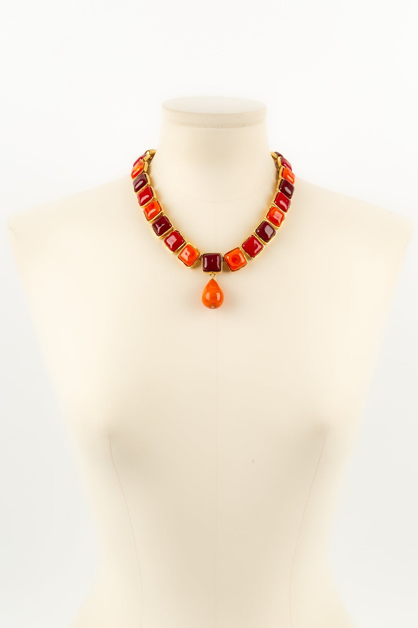 Collier en pÃƒÆ’Ã‚Â¢te de verre Chanel 1990s