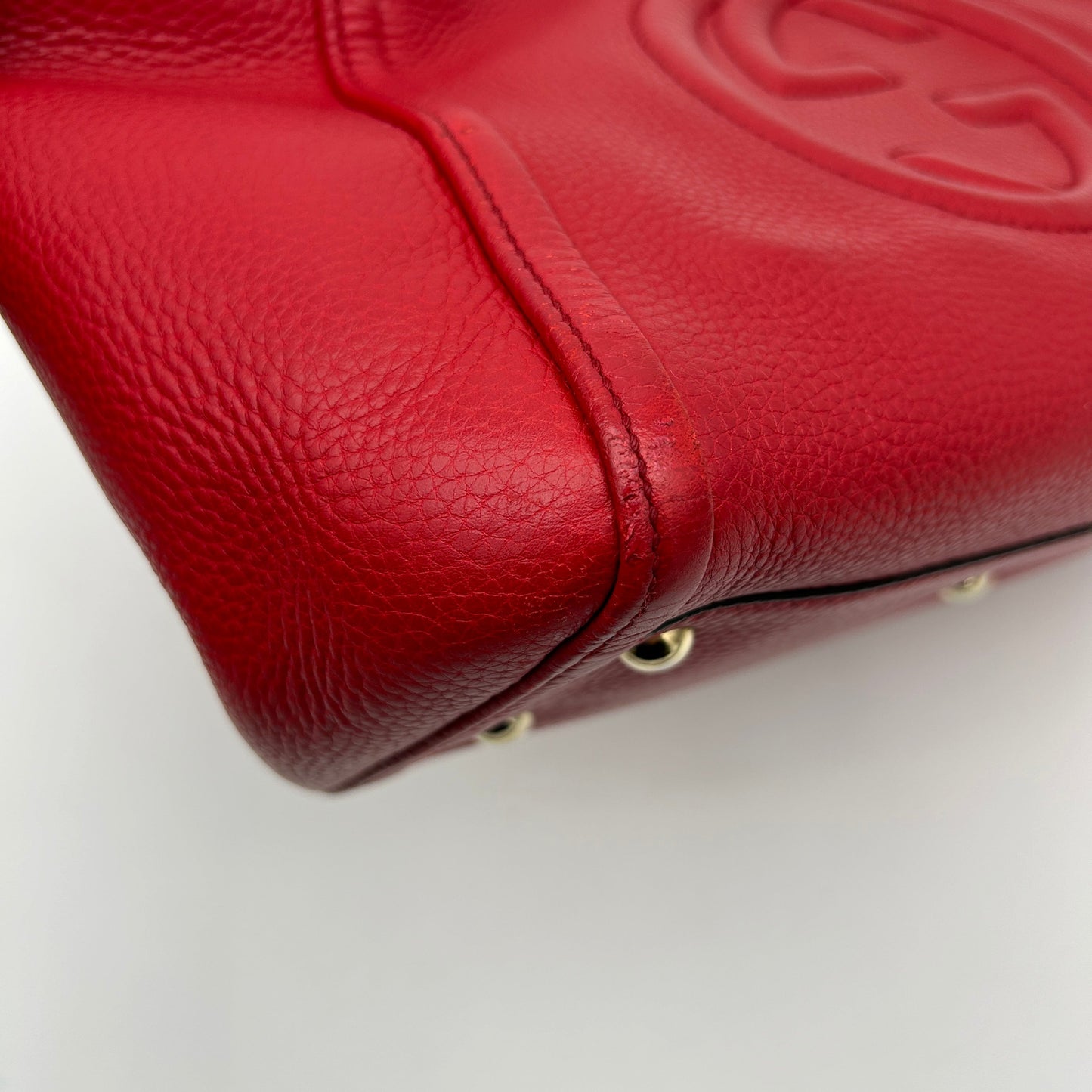 Gucci Soho Red Leather Top Handle Bag Medium