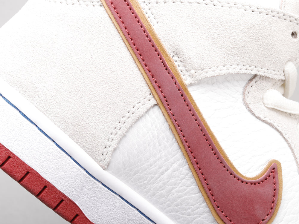 GLM - Beige and red hook high top knight color matching