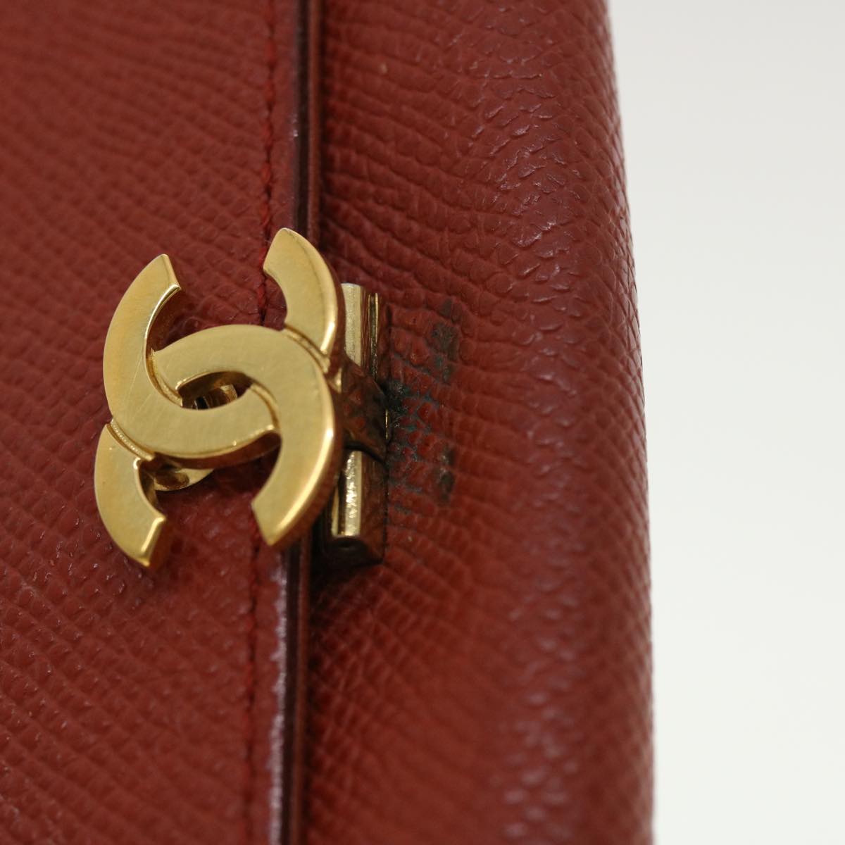 CHANEL Coin Purse Caviar Skin Red CC 40052