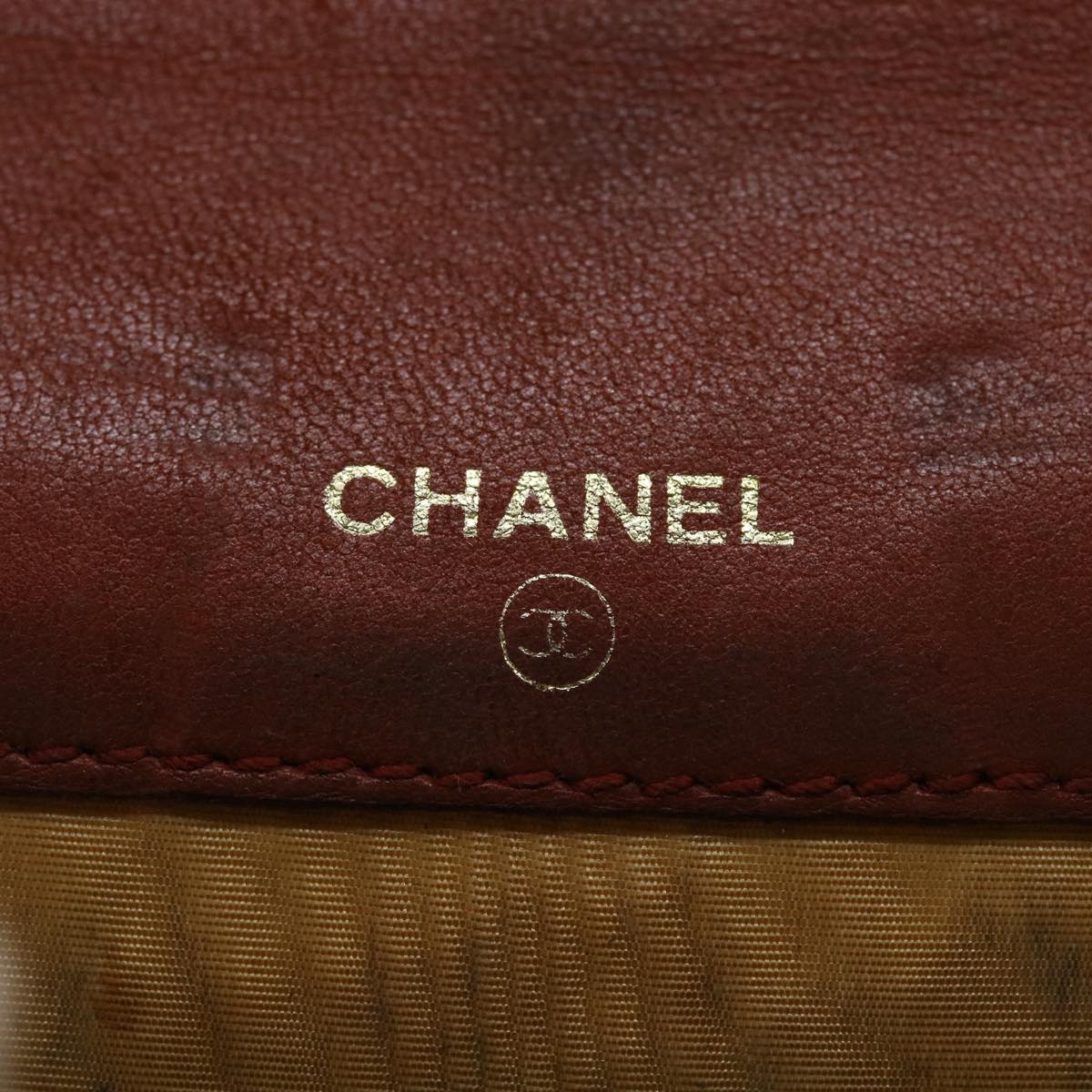 CHANEL Coin Purse Caviar Skin Red CC 40052