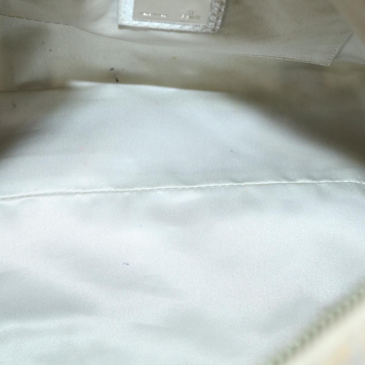 FENDI Zucchino Canvas Hand Bag Silver 40060