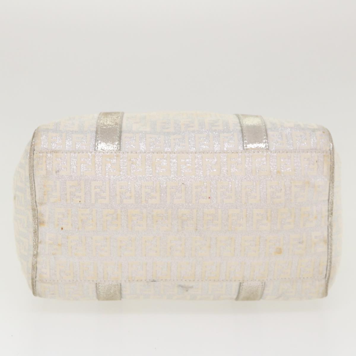 FENDI Zucchino Canvas Hand Bag Silver 40060