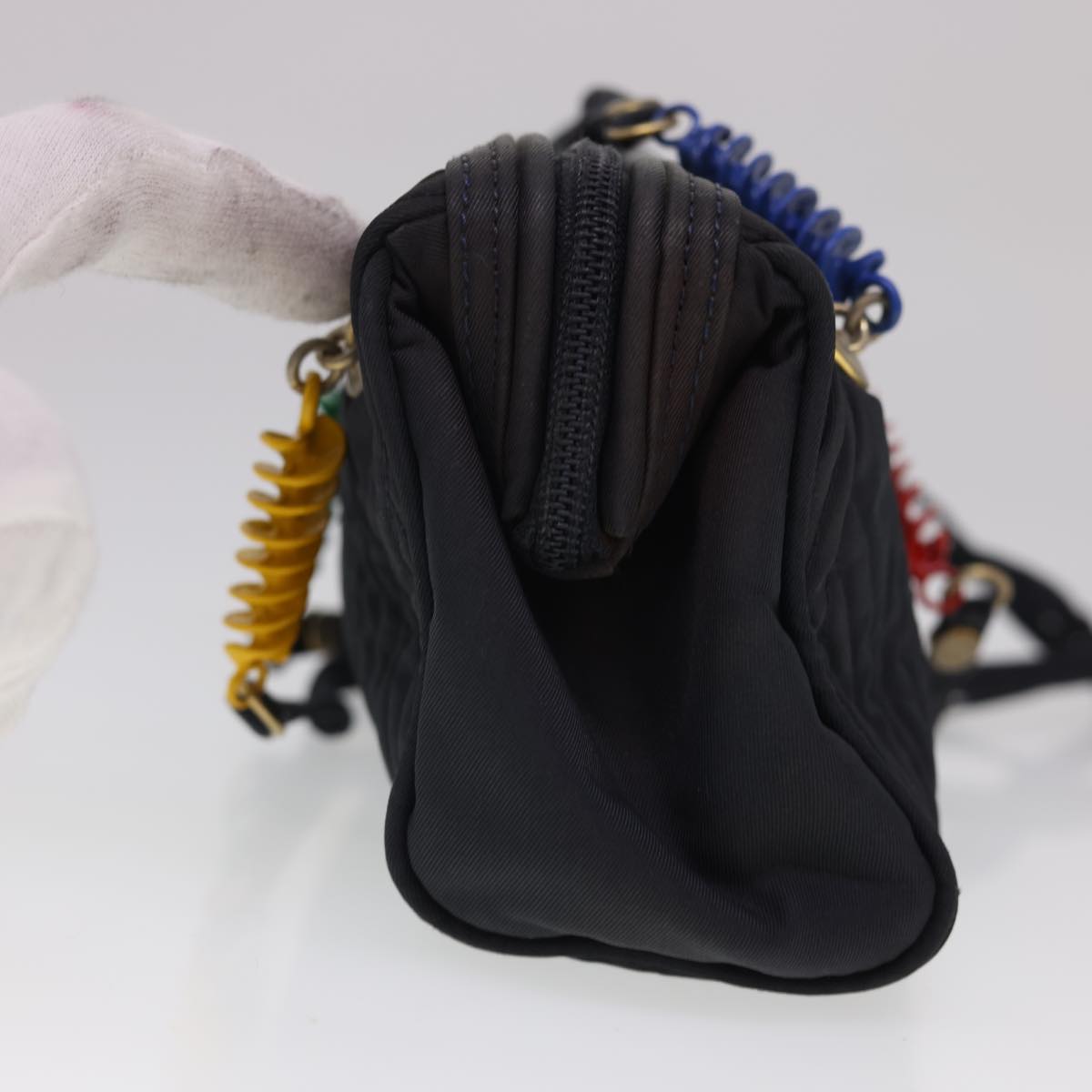 FENDI Shoulder Bag Nylon Black Multicolor 40084